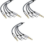 Verilux® 3 in 1 Car Aux Cable USB C to 3.5mm Audio Cord Stereo Compatible with Galaxy S23 S22 S21FE OnePlus iPhone 14 13 12 XR 3 PCS