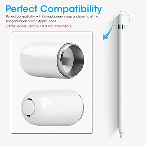 ZORBES® 2Pack Replacement Nib for Apple Pencil 1st Gen with Magnetic Cap Pen Nibs for iPad Pro Not Included 1 Cap 2 Nibs 2PCS