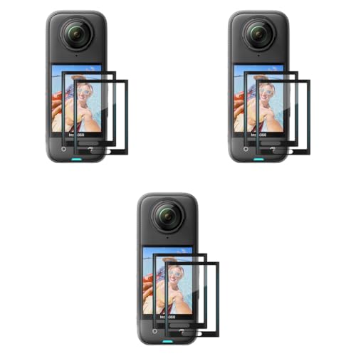 ZORBES® 6PCS Screen Protector for Insta360 X5 Tempered Glass LCD Display Film Protective Cover Ultra HD 9H Hardness Scratch Resistant