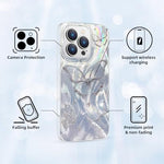 ZORBES® Case for iPhone 16 Pro Max Glittering Silver Butterfly Graphic Soft Slim Shockproof TPU Protection Back Cover for Women Girls 3PCS