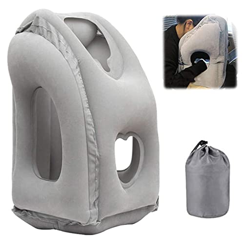 ZORBES® Almohada de viaje inflable, almohada de aire de cuello inflable para dormir, cabeza de soporte, barbilla, cuello y lumbar, evitar el dolor en el cuello y el hombro