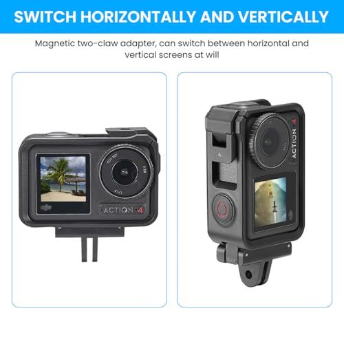 ZORBES® Magnetic Adapter Mount for DJI Action 5pro 4 3 Quick Release with Connection for Accessories Attachable Tripod Vlogging 2PCS