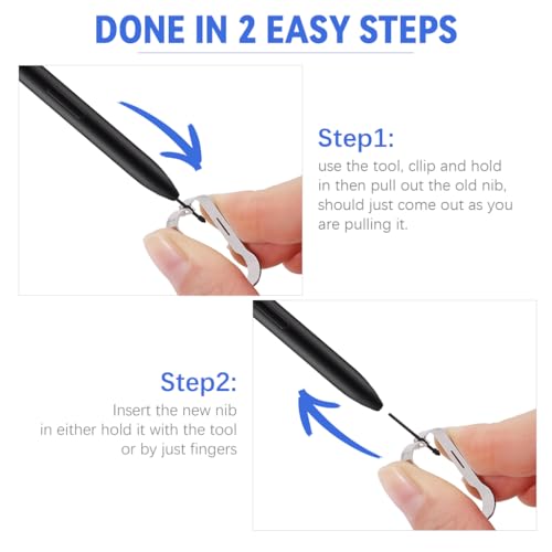 ZORBES® 8PCS Replacement Metal & Felt Tips/Nibs for Samsung Galaxy Tab S10+/S10 Ultra/S9/S9FE+/S9 Ultra/S8/S8+/S8 Ultra/S7/S7 FE/S6/S6 Lite/S22/S23/S24 Ultra S Pen, Nibs+Clip