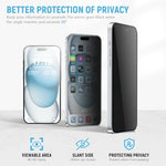 Zeitel® Privacy Screen Protector for iPhone 15 6.1 inches Tempered Glass Easiest 2-Step Installation Auto-Alignment HD Screen Protector Kit with 2 Pieces Screen Protectors and Accessories