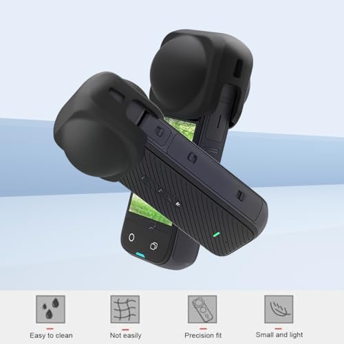 ZORBES® Compatible with Insta 360X5 X4 Silicone Camera Lens Cover Contoured Fit Anti-Scratch Slide-in Dust Dust Cover Action Accessory 2PCS