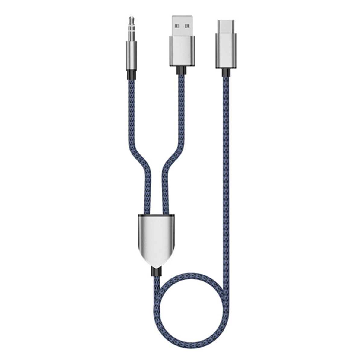 Verilux 2 in 1 Type C to 3.5mm Audio Cable for Car Use featuring Realtek DAC | Nylon Braided
