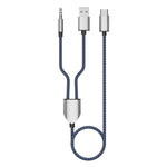 Verilux 2 in 1 Type C to 3.5mm Audio Cable for Car Use featuring Realtek DAC | Nylon Braided