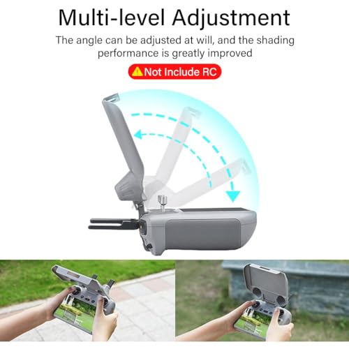 ZORBES® Screen Sun Visor Protection Case For Mini 4 Pro Rc,Anti-Glare Sunshade For Remote Controller With Control Handle Cover Anti-Scratch Screen Protector For Dji Mini 4 Pro Rc,Not Include Rc,Grey