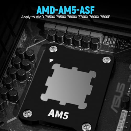 ZORBES® Aluminum Integrated CPU Holder for AMD AM5 ASF CPU Anti-Bending Contact Frame with 4Pcs Screws & 1x Screwdriver, 69x53x5mm