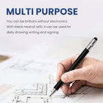 ZORBES® 4-in-1 High Precision Universal Capacitive Stylus Pen for Touch Screens Lightweight Aluminum Body 4 Tips 2 Size Rubber Tips, Disc Tip, Fine Point Compatible for iOS, Android & Windows