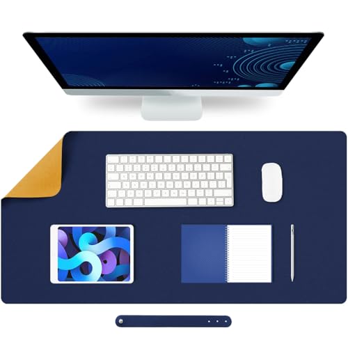 ZORBES® Desk mat, Desk Top Mouse Mat 100x50cm, Double-Sided PU Leather Pad, Fashion Office Desk Pad Waterproof & Non-Slip Office Writing Surface Protector for Laptop, Keyboard, and Mouse