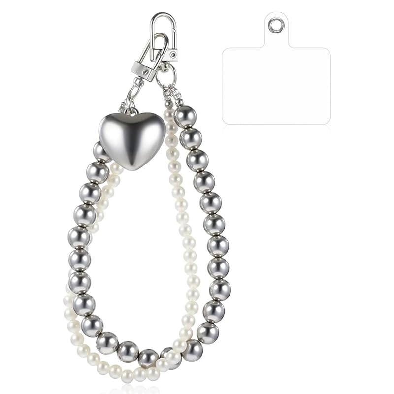 ZORBES® Cell Phone Lanyard, Pearl Beaded Cell Phone Wrist Strap Lanyard, Universal Cell Phone Lanyard Lanyard for Loss Prevention, Safe and Stylish