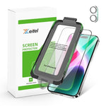 Zeitel® Screen Protector for iPhone 16 Tempered Glass Easiest 2-Step Installation Auto-Alignment HD Screen Protector Kit with 2 Pieces Screen Protectors and Accessories