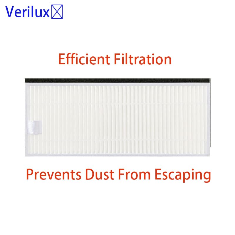 Verilux Replacement Accessories for Ecovacs Deebot U2 Pro with 1 Main Brush 4 Side Brushes 3 Filters 3 Rags