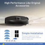 Verilux® 13Pcs Replacement Parts for Ecovacs Deebot Y1 Pro Robot Vacuum Cleaner, Replenishment Kit Replacement Accessories with 4 Mops, 4 Side Brushes, 4 Filters & 1 Cleaning Brush