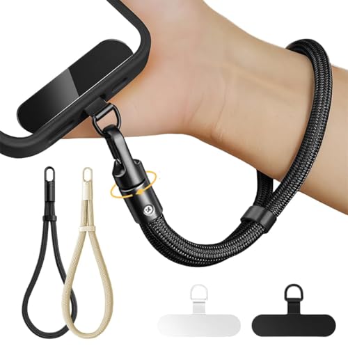 ZORBES® 2 Pack Phone Lanyards for Phone Case, Fashion Nylon Woven Phone Case Wristlets with 2 Self-Adhesive Inserts Phone Sling, Adjustable Sliding Cord Lock, 360 °Swivel Anti-Lost Phone Wristlets
