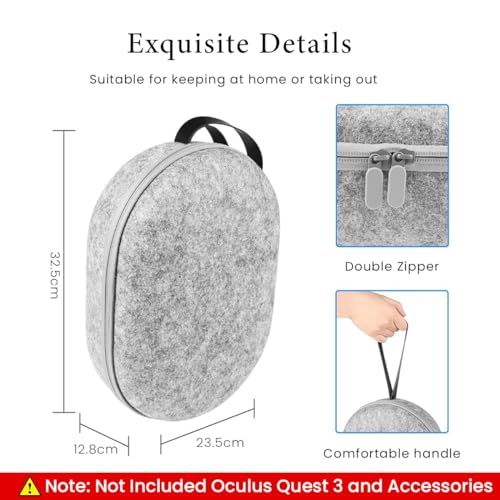 ZORBES® Carry Bag for Oculus Quest 3 Anti-Scratch Travel Case for Accessories Handle with Handstrap VR Gaming Headset 3 PCS