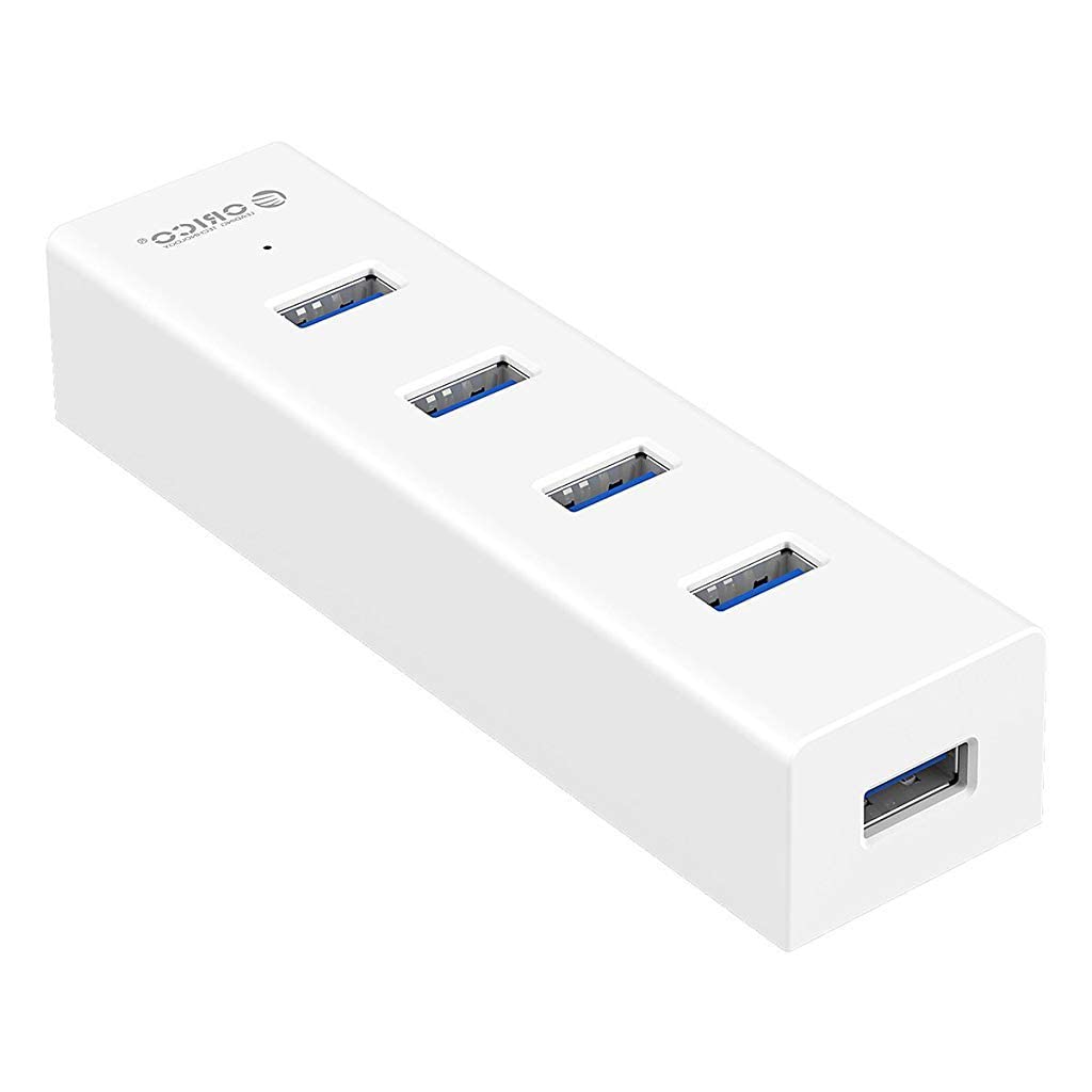Verilux USB 3.0 Hub for MacBook and Laptop with 4 Ports and 5 Gbps Transfer Speed | White