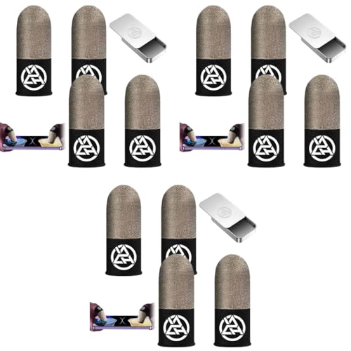 ZORBES® 12PCS Gaming Finger Sleeves, Cot Gaming Finger Sleeves, High Sensitivity Silver Fiber Gaming Finger Sleeves for Mobile Game, Pubg, Cod, Freefire & Fortnite