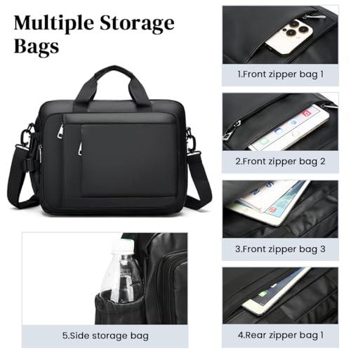 ZORBES® Laptop Bag 14'' Laptop Hand Bag Waterproof Anti-scratch Travel Briefcase Bag, Messenger Bag, Fashion Men Crossbody Shoulder Bag with Removable Shoulder Strap