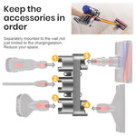 Verilux® ABS Accessory Holder Without Drilling for Dyson V6 V7 V8 V10 V11 Vacuum Cleaner Rack Wall Mounted Attachment Organizer Accessories Including Screws Nail-Free Glue Adapter 2PCS