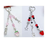 ZORBES® Cute Keychain Charms Aesthetic Y2K Keychain Accessories Beaded Acrylic Sweet Strawberry Charm for Keychain, Car Keys, Backpack, Handbag, Gift for Besties, Sisters