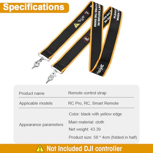ZORBES® Neck Strap for Controller for DJI Mini 3 Pro 4 Air 2S Mavic 3 22.8 inches Detachable with Attachment Rings Classic 3PCS