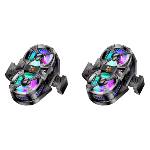 ZORBES® Dual Fan Mobile Cooler for Gaming with Adjustable Speed Phone Cooling Silent Portable Universal Fit Gaming Fan 4.5-6.7 Inches Plug Play 2PCS