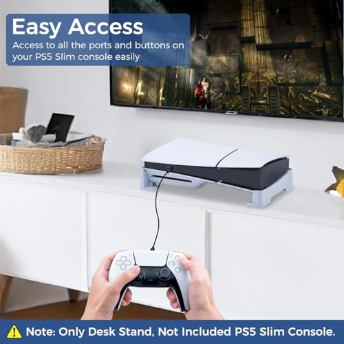 ZORBES® Horizontal Stand for PS5 Slim Console Only, PS5 Slim Base Stand with 4 USB Ports for Playstation 5 Slim DE/UHD Console - verilux