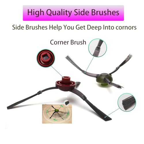 Verilux® Replacement Accessories for Ecovacs Deebot N10 OZMO T8 T9 PRO AIVI Robot Vacuum 2 PCS