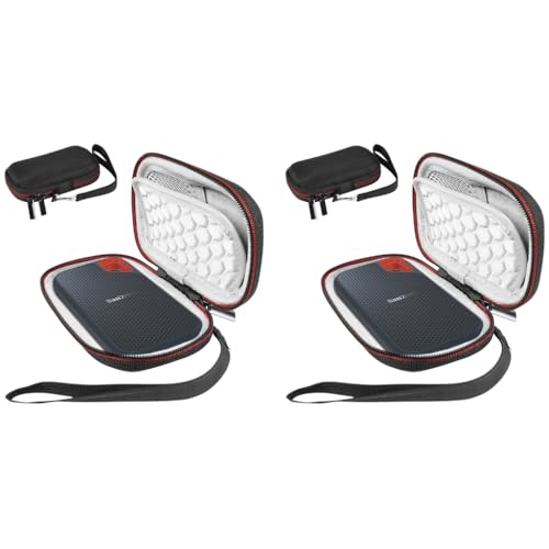 ZORBES® Hard Drive Storage Bag for SanDisk 500GB 250GB 1TB 2TB 4TB Portable SSD SDSSDE61 SDSSDE60 Black 2 PCS