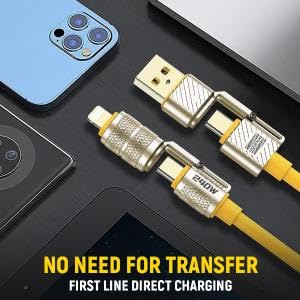 Verilux Type C Cable for Fast Charging 240W 4 in 1 Design with Silicone and Zinc Alloy