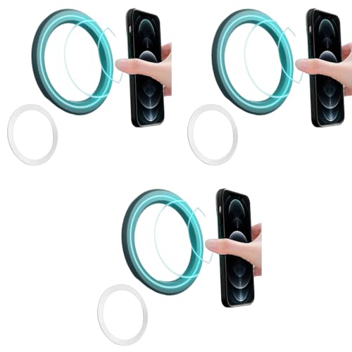 ZORBES® MagSafe Ring Wall Mount Magnetic Mobile Holder for iPhone 15 14 13 12 Pro Max Plus with MagSafe Case Slim Adhesive Phone Grip Holder 3PCS