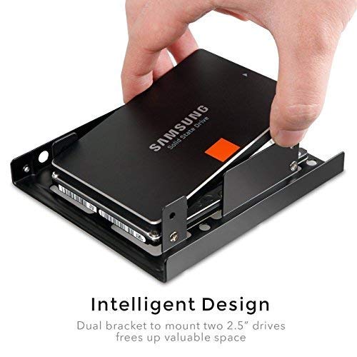 Verilux SSD/HDD Mounting Kit for 2.5 to 3.5 Inch Drives with Dual Bracket Frame and SATA Cables