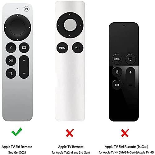 Verilux 2021 Silicone Protective Case for Apple 4K HD TV Siri Remote 2nd Gen - Anti-Slip Durable Silicone Shockproof Rubber Cover - Skin-Friendly Washable Protective Cover Sleeve (Black)
