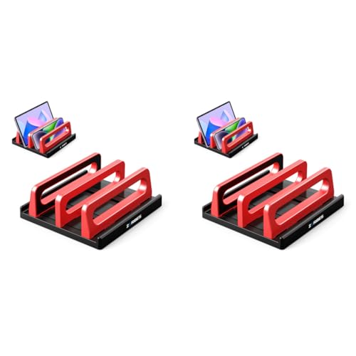 ZORBES® Adjustable Size Vertical Laptop Stand Slot for Desk Foldable Ventilated Riser for Gaming DJ Office Use Safe Practical Support Apple Other Laptops 2PCS