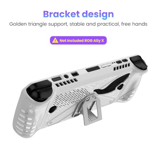 ZORBES® Protective Case for ASUS ROG Ally X Gaming Console, Anti-Scratch TPU Cover with Folding Kickstand Non-Slip Protective Case Skin Cover