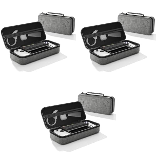 ZORBES® Carrying Case for Rog Ally and Accessories Portable Handbag EVA Organizer with Handle Waterproof Protective Storage Bag Travel Console 3 PCS