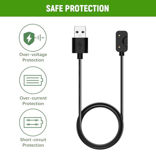 ZORBES® USB Charger for Samsung Galaxy Fit 3 1.6 Inch Display Replacement 3.3ft Charging Cable Dual Pin Magnetic for Fit3 2PCS