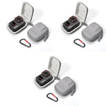 ZORBES® Carry Case for Insta360 Ace Pro Action Camera EVA Hard Anti-Scratch Carrying with Carabiner Dual Zipper Protective Compatible Mount Attachment Gray 3 PCS