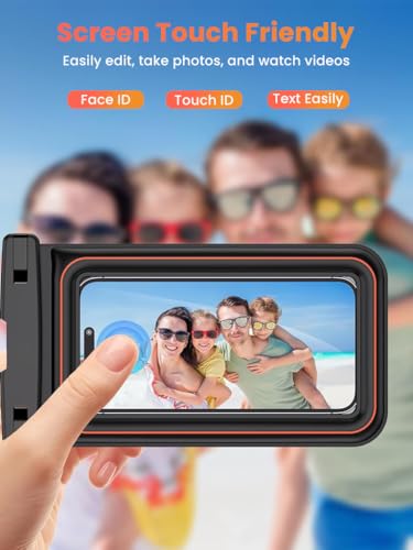 ZORBES® IPX8 Waterproof Mobile Pouch for 7.5'' Phones 30M Underwater Dry Bag with PVC Touchscreen, Secure Lock Seal, Detachable Sling Strap for Swimming, Snorkeling, Beach & Water Sports