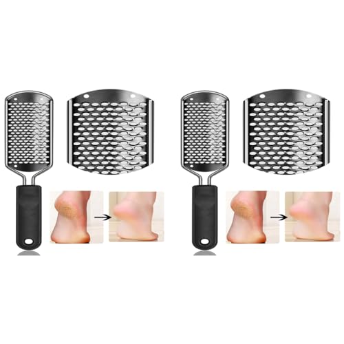 ZORBES® Stainless Steel Rasp Callus Filer Blade Foot Care Scraper Easy Use and Clean File for Wet and Dry Feet Pack of 1 Black 2PCS
