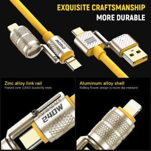 Verilux Type C Cable for Fast Charging 240W 4 in 1 Design with Silicone and Zinc Alloy
