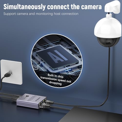 Verilux® 1000Mbps RJ45 Gigabit Ethernet Splitter 1 to 2 Adapter Network Extender Connector Cable for PC TV Box 2 PCS