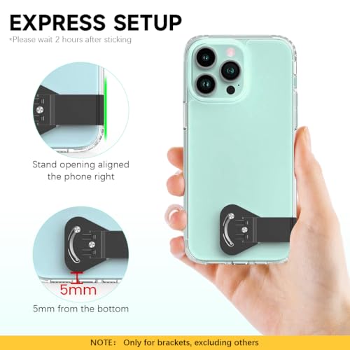 ZORBES® Phone Kickstand, Vertical and Horizontal Phone Stand Holder, Folding Phone Stand Self Adhesive Phone Stand Ultra Slim Metal 90 Degree Rotatable Phone Desk Stand Easy Universal Phone Back Stand