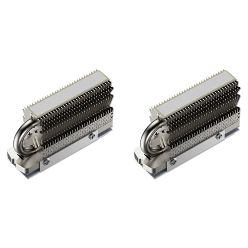 ZORBES® M.2 2280 SSD Heatsink for Hard Disk Aluminum Heat Sink for PC Thermal Silicone Pad Included Contains Heat Pipe Double-Sided Only for Single Sided 2280 Modules 2PCS