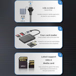 Verilux® USB Card Reader USB C USB3.0 Support UHS-II Compatible SD 4.0 TF 4.0 CF MS 5Gbps Reading Speed Travel 4 in 1 for Windows Mac Linux Android 2PCS