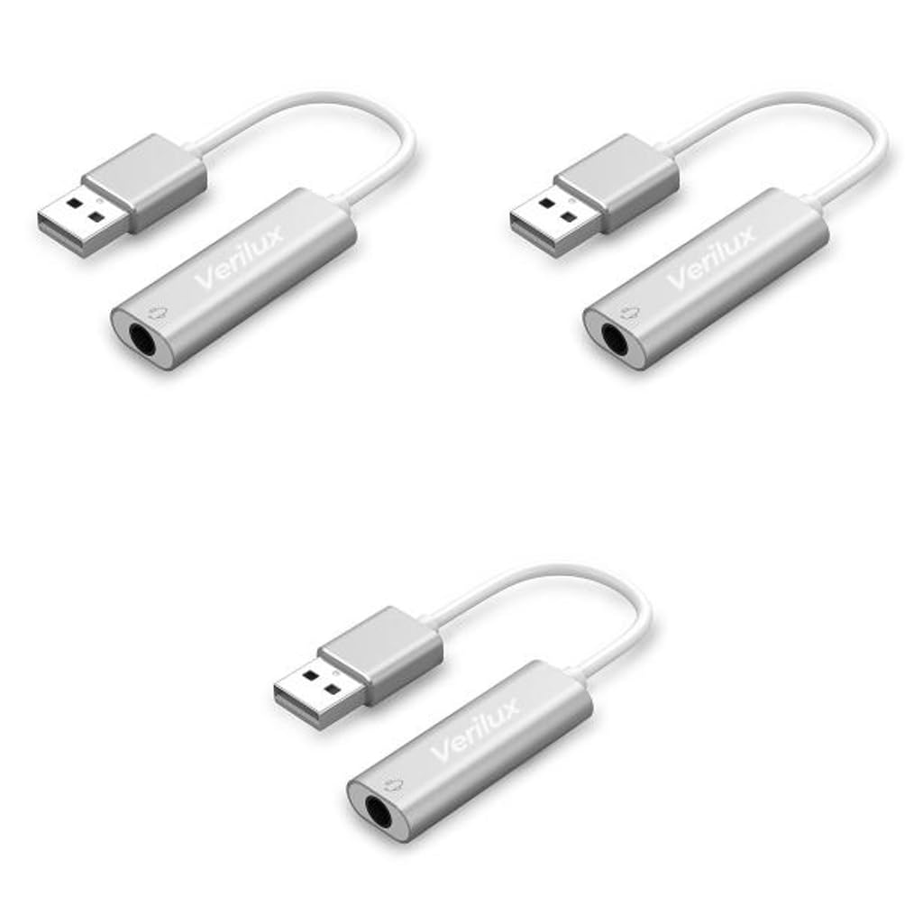Verilux USB Sound Card for PC and Laptop with Virtual 7.1 Channel Audio DSP | Plug and Play