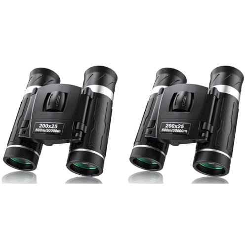 ZORBES® Pocket Binoculars for Adult Kids 200x25 Mini Compact High-Powered Portable for Bird Watching Travel Stargazing Outdoor Activities 2PCS