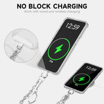 ZORBES® Phone Strap Crossbody Strap 45 inch Over-Shoulder Sling Phone Chain with Lanyard Patch Attachment Chic Charming Metal Link Chain Phone Sling Travel Phone Strap Fashion Cell Phone Accessory